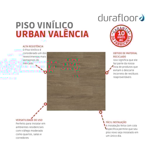 Piso Vinílico Durafloor Urban Valência 0,2x17,8x121,9cm - Imagem principal - 9eafa613-1fe3-4ec2-b5d7-95bb892eac15