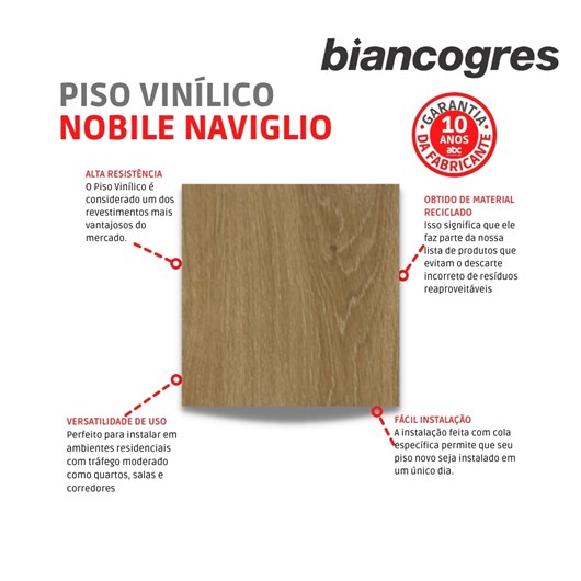 Piso Vinílico Nobile Naviglio 2,5Mm A Biancogres 19X130Cm - Imagem principal - 1b108906-9a0f-4ba2-8df1-6980f00a20c5