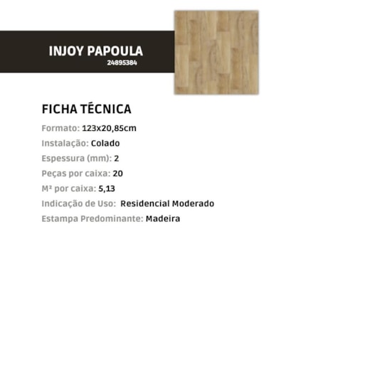 Piso Vinilico Tarkett Injoy Rustico Papoula 2mm 123x20,85cm - Imagem principal - 0d4e8cf7-68ec-4077-9f05-d7e0faa9b75c