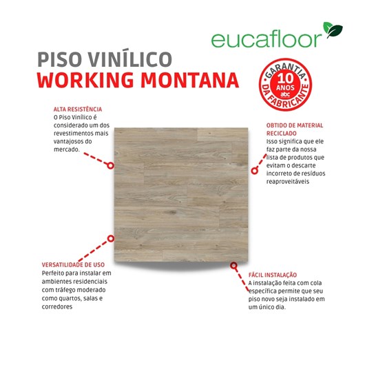 Piso Vinílico Working Montana Eucafloor 228,6x1219,3mm - Imagem principal - e0fed515-edc8-407f-ba87-c23ea3eab77b
