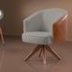 Poltrona Julia Cinza Com Couro Marrom Nobly - 64dbc90a-4810-4152-8105-5a40aad300ea