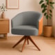 Poltrona Julia Cinza Com Couro Marrom Nobly - 8eef8178-eaeb-4d5a-96d0-99ad259edd6e