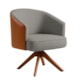 Poltrona Julia Cinza Com Couro Marrom Nobly - ab4e90d9-65bf-4c39-9d83-4d70bd98b15a