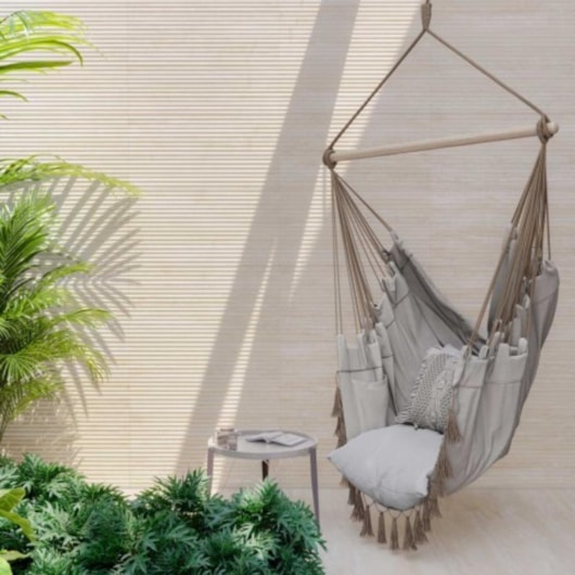 Porcelanato Biancogres Aris Travertino Clássico Acetinado 45x90cm Retificado - Imagem principal - 9c67a17b-7ca1-40a4-9a83-b040aaa98ca6