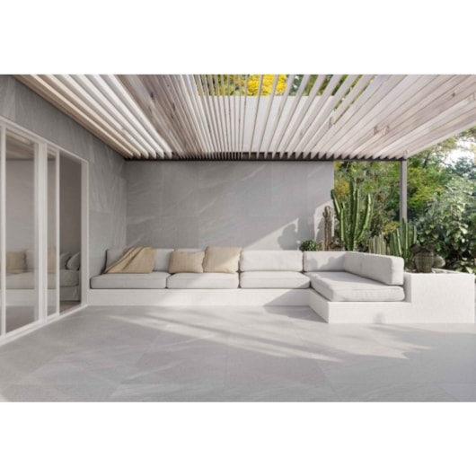 Porcelanato Biancogres Basaltina Grigio Externo 60x60cm Retificado  - Imagem principal - 5236038e-aff1-4b9e-ac91-36a74c4814dc