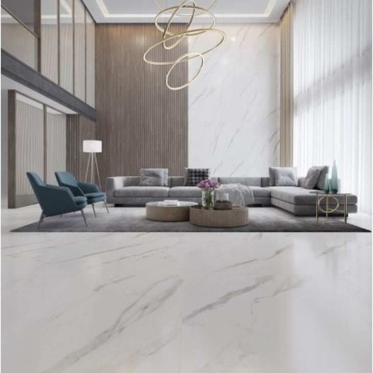 Porcelanato Biancogres Calacata Altíssimo Lux Polido 90x90cm Retificado 