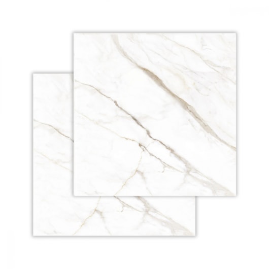 Porcelanato Biancogres Calacata Altíssimo Lux Polido 90x90cm Retificado  - Imagem principal - 4ab82036-65ee-4466-a8c7-defd938d23cc