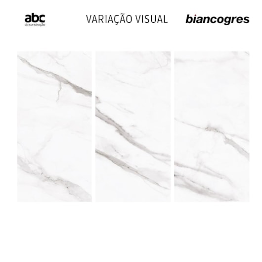 Porcelanato Biancogres Calacata Altíssimo Lux Polido Mármore 60x120cm Retificado - Imagem principal - 1cb80c00-80f0-4d37-ad86-54e49191f5e3