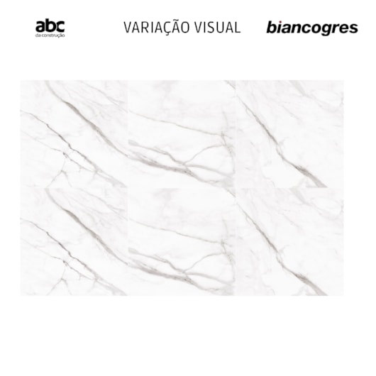 Porcelanato Biancogres Calacata Altíssimo Satin Acetinado 120x120cm Retificado  - Imagem principal - c294775a-d8c4-408f-9d4b-91f901e535b1