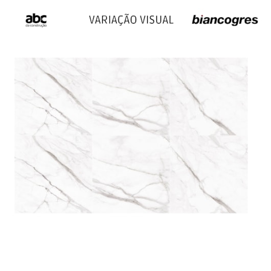 Porcelanato Biancogres Calacata Altíssimo Satin Acetinado 120x120cm Retificado - Imagem principal - 9b19e965-5b84-4a49-9b5a-cfbc46438933