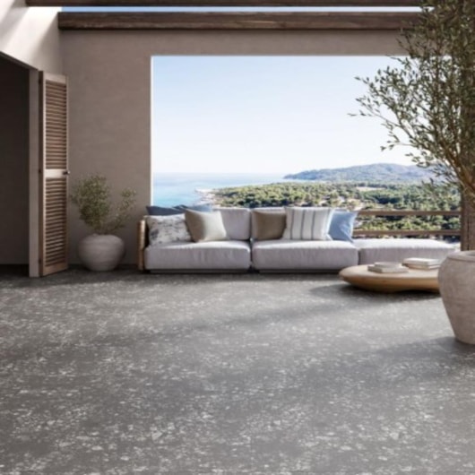 Porcelanato Biancogres Cannes Terrazzo Grafite Externo 90x90cm Retificado - Imagem principal - e9f06c85-63d8-47aa-9027-0fd272cff147