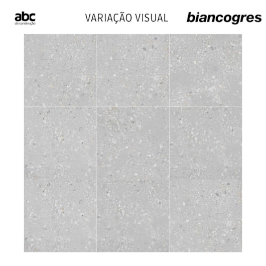 Porcelanato Biancogres Cannes Terrazzo Grigio Satin 90x90cm Retificado - Imagem principal - cd4da0b1-6684-4fb2-bf21-714861c9f6b9