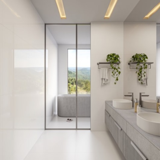 Porcelanato Biancogres Cristallo Bianco Lux 90x90cm Retificado - Imagem principal - 400ecb9a-870d-4a0f-98dc-64c27e97b7d2
