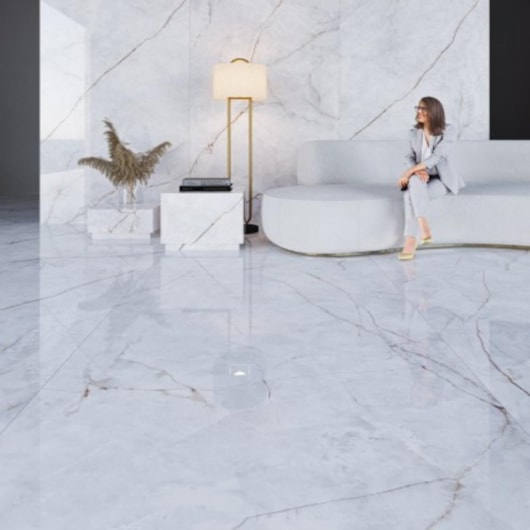 Porcelanato Biancogres Cristallo Quartz Lux Polido 90x180cm Retificado - Imagem principal - a4a5d0d2-0c68-43f7-8e8e-4fce029b2076