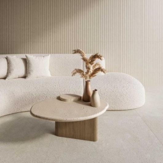 Porcelanato Biancogres Dorcia Beige Satin 100x100cm Retificado - Imagem principal - d553ad3d-8562-4d4a-81ca-9c070a6b9067