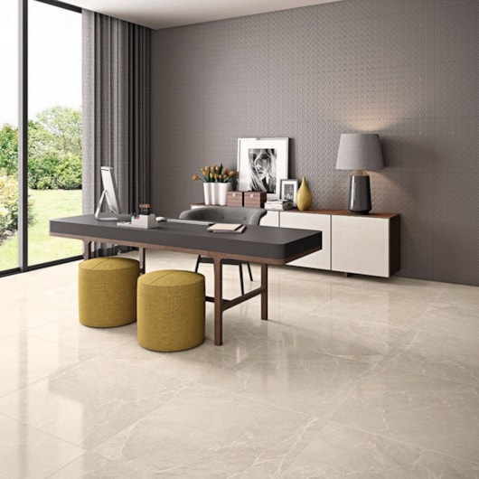 Porcelanato Biancogres Illuminato Beige Lux Polido Mármore 90x90cm  Retificado  - Imagem principal - 5c48fef9-a529-4ce7-b298-2f92658be162