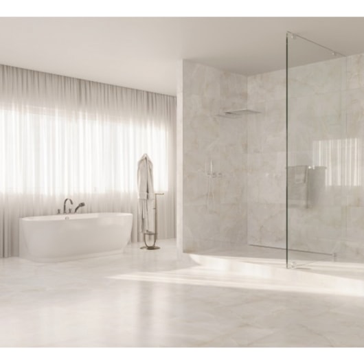 Porcelanato Biancogres Ivory Bianco Satin 100x100cm Retificado - Imagem principal - 7523588e-d698-4ad9-bef9-206eb41bb044