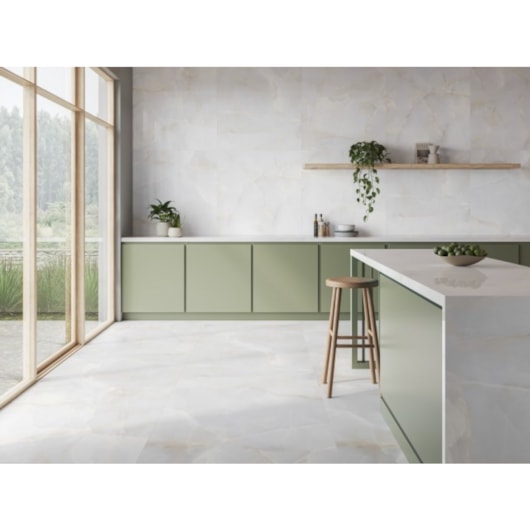 Porcelanato Biancogres Ivory Bianco Satin 100x100cm Retificado - Imagem principal - e9fe84b7-891a-44ed-bb52-2b0669fca3c3