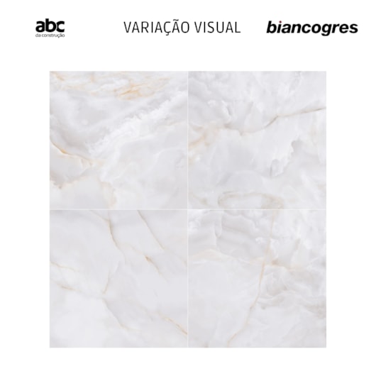 Porcelanato Biancogres Onix Bianco Lux Polido 60x120cm Retificado  - Imagem principal - 099e1a7c-2f0a-477d-967e-9a88b96f3ac1