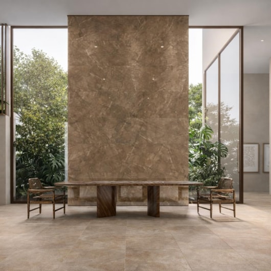 Porcelanato Biancogres Pulpis Marrone Lux Polido 60x120cm Retificado - Imagem principal - 7c62e220-d2a2-4de1-b083-e0b81fd3d476