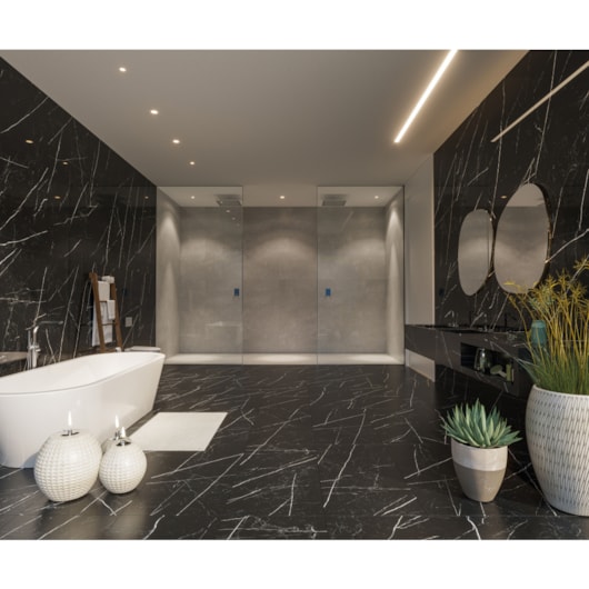 Porcelanato Biancogres Royal Black Lux Polido 60x120cm Retificado  - Imagem principal - aec42a4d-c8be-4b81-855f-f236d972d2f7