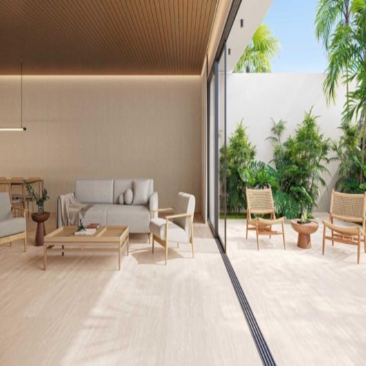 Porcelanato Biancogres Travertino Clássico Externo 80x80cm Retificado - Imagem principal - d1d9e7a2-aaa1-4542-84d4-592e8a8b71f3