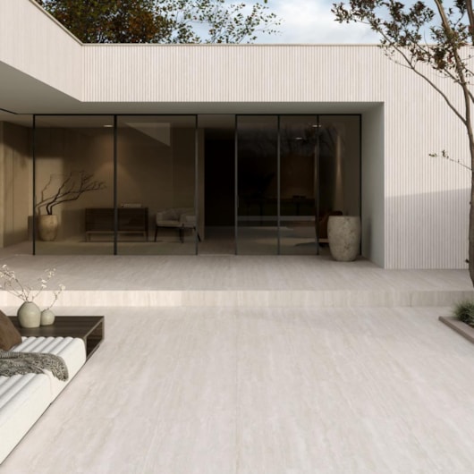 Porcelanato Biancogres Travertino Tivoli Externo 90x90cm Retificado - Imagem principal - 19056915-6a54-4f4f-8770-ee98d94273c4