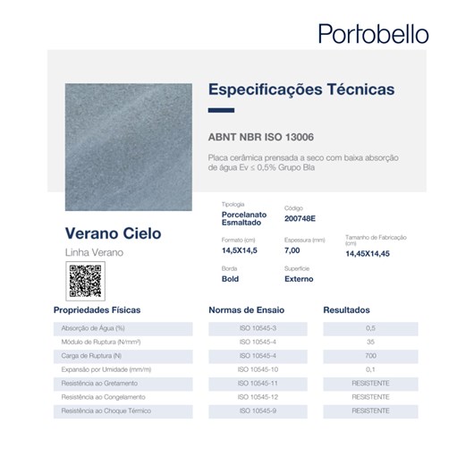 Porcelanato Bold Verano Cielo Externo Portobello 14,5X14,5Cm - Imagem principal - 2eacbaef-4e9b-483f-b5b8-e2e8caaaddf0