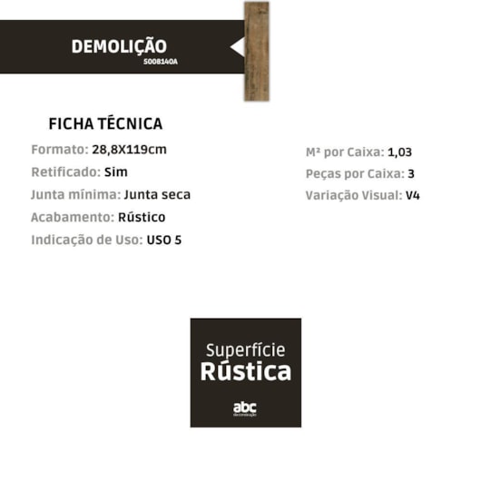 Porcelanato Ceusa Demolição Acetinado 30x120cm Retificado - Imagem principal - baf1c0ad-a146-497d-bcc2-e83aae5b5d51