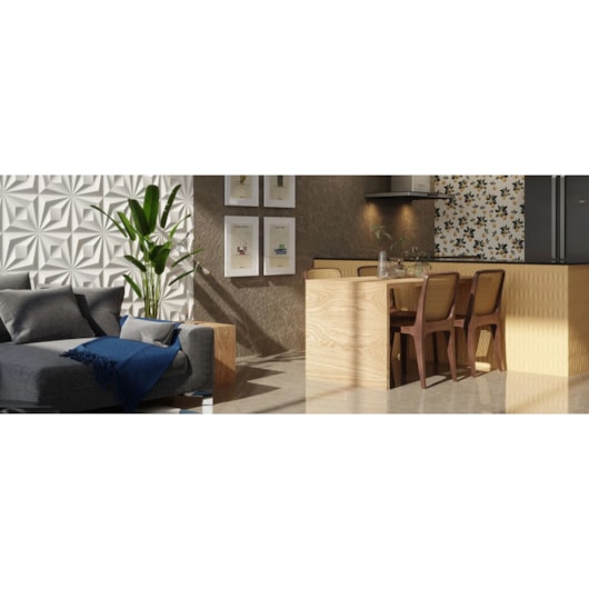 Porcelanato Ceusa Drapeado Branco 58,4x58,4cm Retificado  - Imagem principal - 57555bf7-c965-4eb1-a875-cb4ea1617014