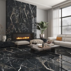 Porcelanato Damme Black Gale Polido 82x182cm Retificado