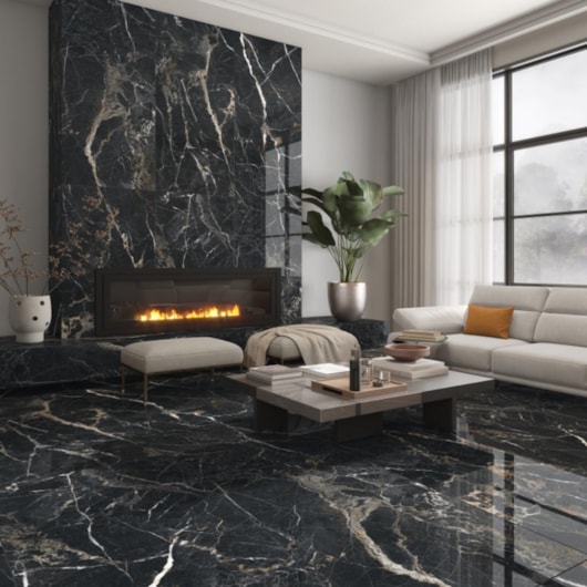 Porcelanato Damme Black Gale Polido 82x182cm Retificado - Imagem principal - a21e245d-f780-47d0-8c3f-37ab3fabadfb