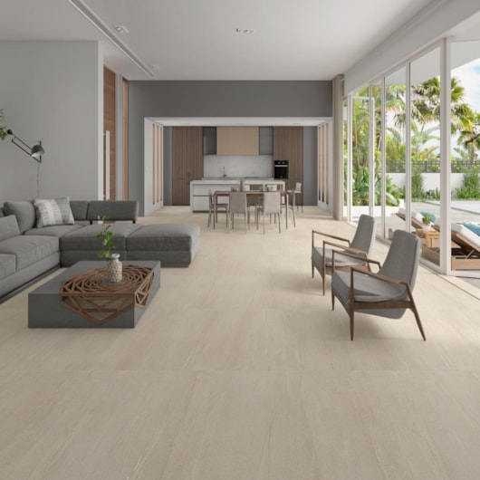 Porcelanato Damme Limestone Mocha Creme DDG 121x121cm Retificado - Imagem principal - 89ee4f4b-b495-401b-9e85-e1a22970c550
