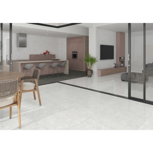 Porcelanato Damme Magdal Ice Polido  82x82cm Retificado - Imagem principal - 1c9c24f7-88a0-4ee3-b096-9d42bab7ff09