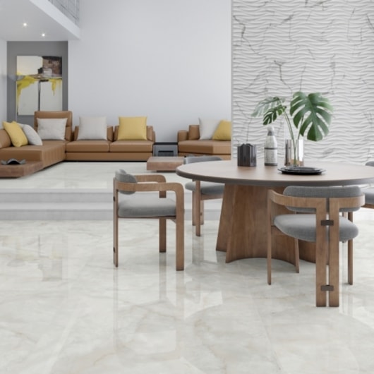 Porcelanato Damme Onix Ice Polido 82x82cm Retificado - Imagem principal - 06e39923-0045-494c-8f11-4d87b618aa25