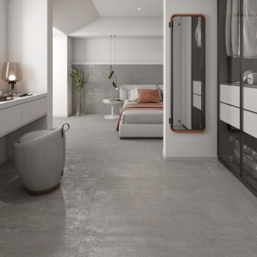Porcelanato Damme Rustic Luxe Gray Acetinado 83x83cm Retificado - Imagem principal - 1305630d-15cb-461c-8d40-138e23fc8e9b