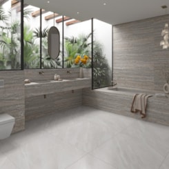 Porcelanato Damme Travertino Argento 82x182cm Retificado