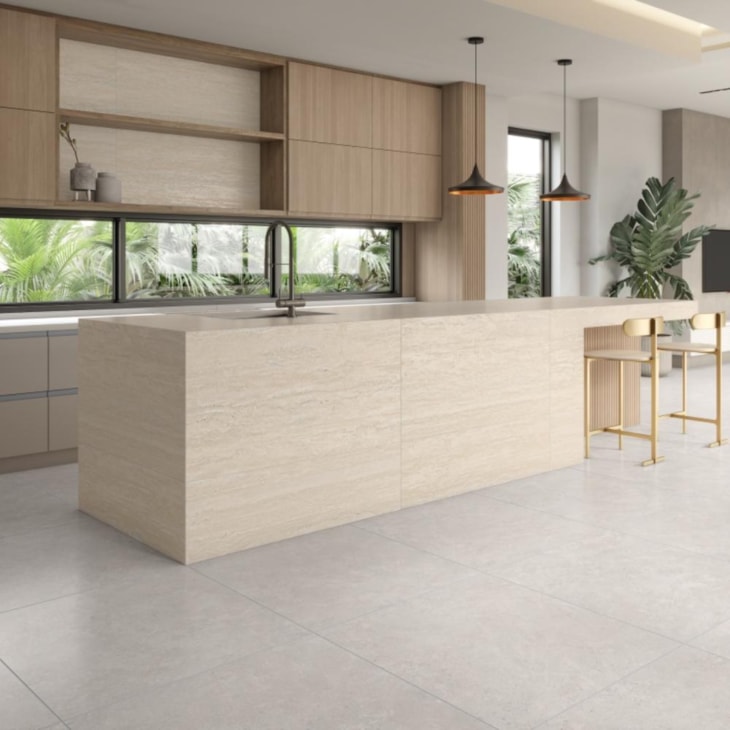 Porcelanato Damme Travertino Chiaro Acetinado 62x121cm Retificado