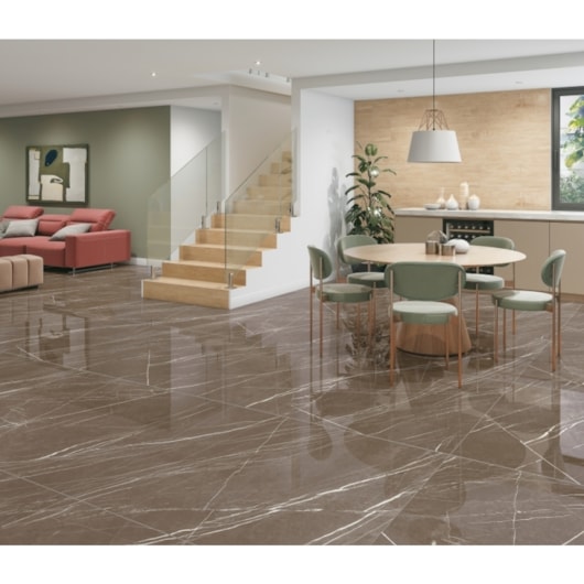 Porcelanato Damme Yara Caramelo Acetinado 30x121cm Retificado - Imagem principal - e2502dcc-5f29-4997-929c-0197522f1dc9