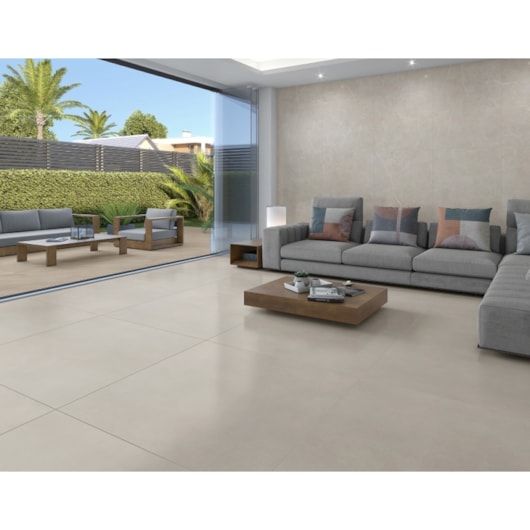 Porcelanato Damme York Bege Acetinado 121x121cm Retificado - Imagem principal - f451c788-881d-4649-bf2c-d4fcee021702