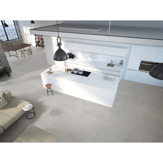 Porcelanato Delta Barcelona Plata Cinza Acetinado 84x84cm Retificado  - Imagem principal - 54aa7ede-3357-4f8c-b913-10834df2f1c8