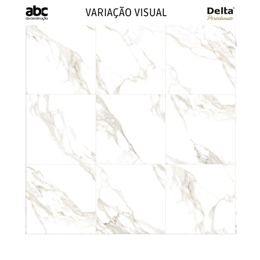 Porcelanato Delta Marmo Douro Acetinado Mármore 70x70cm Retificado  - Imagem principal - 79ddfa85-f0df-4b6a-955b-0147063147c7