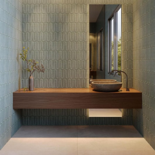 Porcelanato Eliane Aura Gris Acetinado 3D 120x120cm Retificado - Imagem principal - 9565f7a0-464d-4d7a-9cb5-b88ecf6a684e