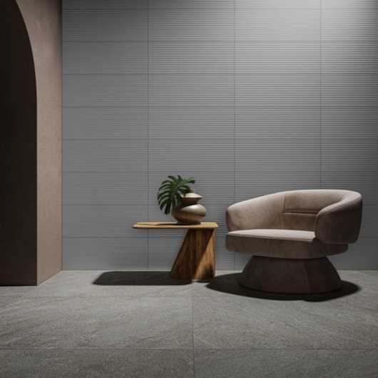Porcelanato Eliane Cite Ita Thome Gris 3D Acetinado 90x90cm Retificado - Imagem principal - 9a83d475-755b-4391-a454-454bf6d4b1eb