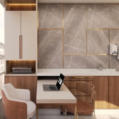 Porcelanato Eliane Marmo Gris Polido Cinza 80x160cm Retificado