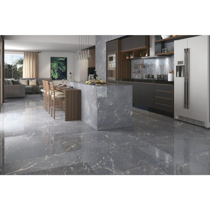 Porcelanato Elizabeth Imperador Gris Polido 84x84cm Retificado