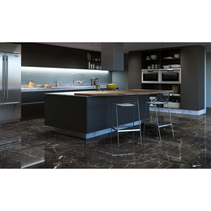 Porcelanato Elizabeth Nero Reale Polido 84x84cm Retificado