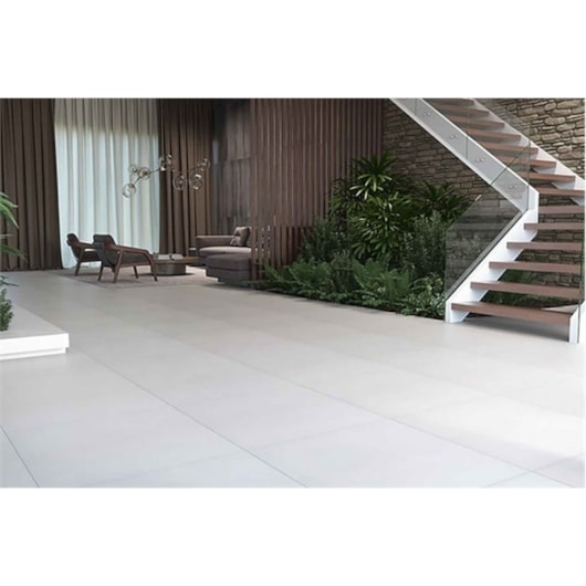 Porcelanato Elizabeth Urban Off White Acetinado 84x84Cm Branco Retificado - Imagem principal - be5184d4-386c-4908-b8ec-2fb4475401f2