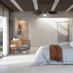 Porcelanato Embramaco Gran Carbon Off White Acetinado 62x122Cm Retificado