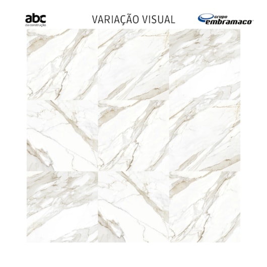 Porcelanato Embramaco Master Calacata Premium Lux Polido 121x121cm Mármore Retificado  - Imagem principal - 31d263e3-1fdb-41e2-ac68-ef7a70b76d1e